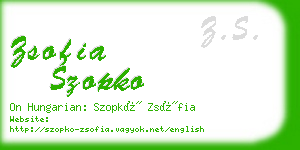 zsofia szopko business card